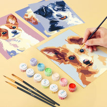 Carica l'immagine nel visualizzatore di Gallery, Mini Set Dipingere con i numeri 15x20cm (6 pezzi) - Ritratti Moderni di Cani 2