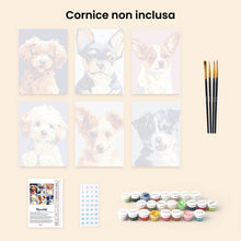 Carica l'immagine nel visualizzatore di Gallery, Mini Set Dipingere con i numeri 15x20cm (6 pezzi) - Ritratti Moderni di Cani 2