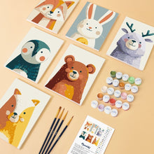 Carica l'immagine nel visualizzatore di Gallery, Mini Set Dipingere con i numeri 15x20cm (6 pezzi) - Ritratti del Bosco 1