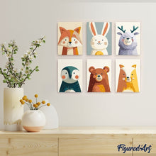 Carica l'immagine nel visualizzatore di Gallery, Mini Set Dipingere con i numeri 15x20cm (6 pezzi) - Ritratti del Bosco 1