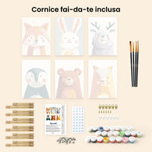 Carica l'immagine nel visualizzatore di Gallery, Mini Set Dipingere con i numeri 15x20cm (6 pezzi) - Ritratti del Bosco 1