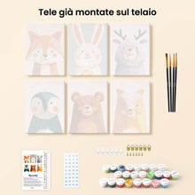 Carica l'immagine nel visualizzatore di Gallery, Mini Set Dipingere con i numeri 15x20cm (6 pezzi) - Ritratti del Bosco 1