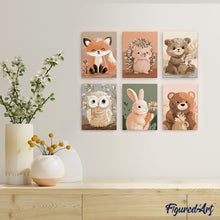 Carica l'immagine nel visualizzatore di Gallery, Mini Set Dipingere con i numeri 15x20cm (6 pezzi) - Ritratti del Bosco 2