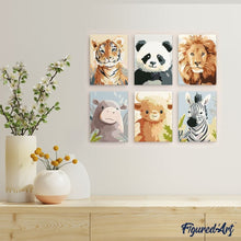 Carica l'immagine nel visualizzatore di Gallery, Mini Set Dipingere con i numeri 15x20cm (6 pezzi) - Ritratti della Natura 1