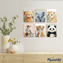 Carica l'immagine nel visualizzatore di Gallery, Mini Set Dipingere con i numeri 15x20cm (6 pezzi) - Ritratti della Natura 3