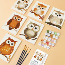 Carica l'immagine nel visualizzatore di Gallery, Mini Set Dipingere con i numeri 15x20cm (6 pezzi) - Guardiani della Foresta