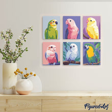 Carica l'immagine nel visualizzatore di Gallery, Mini Set Dipingere con i numeri 15x20cm (6 pezzi) - Melodia della Giungla