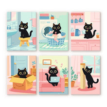 Carica l'immagine nel visualizzatore di Gallery, Mini Set Dipingere con i numeri 15x20cm (6 pezzi) - Gattino a Casa Figured'Art