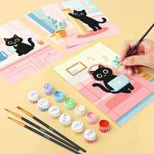 Carica l'immagine nel visualizzatore di Gallery, Mini Set Dipingere con i numeri 15x20cm (6 pezzi) - Gattino a Casa