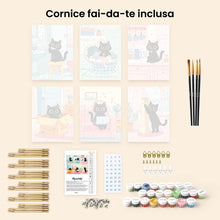 Carica l'immagine nel visualizzatore di Gallery, Mini Set Dipingere con i numeri 15x20cm (6 pezzi) - Gattino a Casa