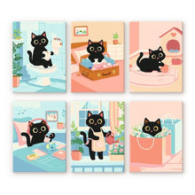 Carica l'immagine nel visualizzatore di Gallery, Mini Set Dipingere con i numeri 15x20cm (6 pezzi) - Gattino Giocherellone Figured'Art