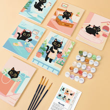 Carica l'immagine nel visualizzatore di Gallery, Mini Set Dipingere con i numeri 15x20cm (6 pezzi) - Gattino Giocherellone