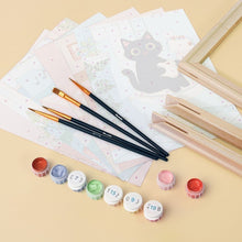 Carica l'immagine nel visualizzatore di Gallery, Mini Set Dipingere con i numeri 15x20cm (6 pezzi) - Gattino Giocherellone