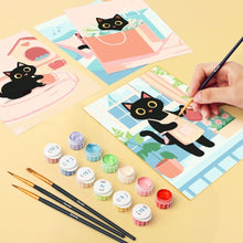 Carica l'immagine nel visualizzatore di Gallery, Mini Set Dipingere con i numeri 15x20cm (6 pezzi) - Gattino Giocherellone