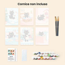 Carica l'immagine nel visualizzatore di Gallery, Mini Set Dipingere con i numeri 15x20cm (6 pezzi) - Gattino Giocherellone
