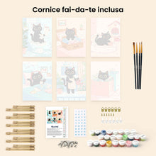 Carica l'immagine nel visualizzatore di Gallery, Mini Set Dipingere con i numeri 15x20cm (6 pezzi) - Gattino Giocherellone