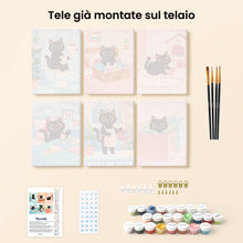 Carica l'immagine nel visualizzatore di Gallery, Mini Set Dipingere con i numeri 15x20cm (6 pezzi) - Gattino Giocherellone