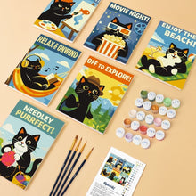 Carica l'immagine nel visualizzatore di Gallery, Mini Set Dipingere con i numeri 15x20cm (6 pezzi) - Vita da Gatto