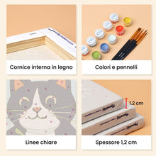 Carica l'immagine nel visualizzatore di Gallery, Mini Set Dipingere con i numeri 15x20cm (6 pezzi) - Vita da Gatto