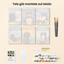 Carica l'immagine nel visualizzatore di Gallery, Mini Set Dipingere con i numeri 15x20cm (6 pezzi) - Vita da Gatto
