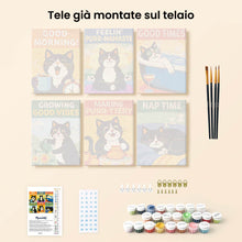 Carica l'immagine nel visualizzatore di Gallery, Mini Set Dipingere con i numeri 15x20cm (6 pezzi) - Momenti Felini