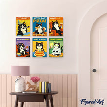 Carica l'immagine nel visualizzatore di Gallery, Mini Set Dipingere con i numeri 15x20cm (6 pezzi) - Party Time Micio