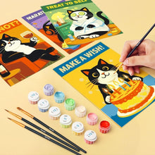 Carica l'immagine nel visualizzatore di Gallery, Mini Set Dipingere con i numeri 15x20cm (6 pezzi) - Party Time Micio