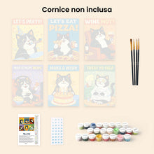 Carica l'immagine nel visualizzatore di Gallery, Mini Set Dipingere con i numeri 15x20cm (6 pezzi) - Party Time Micio