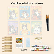 Carica l'immagine nel visualizzatore di Gallery, Mini Set Dipingere con i numeri 15x20cm (6 pezzi) - Party Time Micio