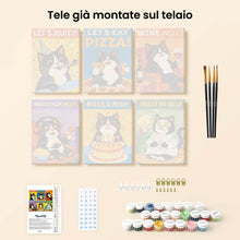Carica l'immagine nel visualizzatore di Gallery, Mini Set Dipingere con i numeri 15x20cm (6 pezzi) - Party Time Micio
