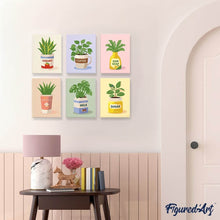 Carica l'immagine nel visualizzatore di Gallery, Mini Set Dipingere con i numeri 15x20cm (6 pezzi) - Giardino in Cucina