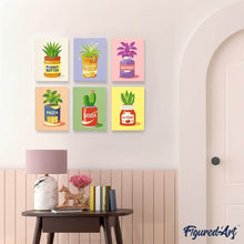 Carica l'immagine nel visualizzatore di Gallery, Mini Set Dipingere con i numeri 15x20cm (6 pezzi) - Giardino in Barattolo