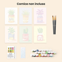 Carica l'immagine nel visualizzatore di Gallery, Mini Set Dipingere con i numeri 15x20cm (6 pezzi) - Giardino in Barattolo