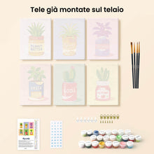 Carica l'immagine nel visualizzatore di Gallery, Mini Set Dipingere con i numeri 15x20cm (6 pezzi) - Giardino in Barattolo