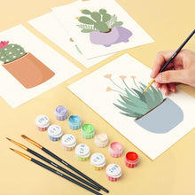 Carica l'immagine nel visualizzatore di Gallery, Mini Set Dipingere con i numeri 15x20cm (6 pezzi) - Vasi di Succulente 1