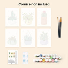 Carica l'immagine nel visualizzatore di Gallery, Mini Set Dipingere con i numeri 15x20cm (6 pezzi) - Vasi di Succulente 1