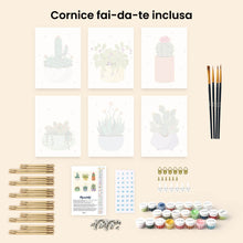 Carica l'immagine nel visualizzatore di Gallery, Mini Set Dipingere con i numeri 15x20cm (6 pezzi) - Vasi di Succulente 1