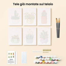 Carica l'immagine nel visualizzatore di Gallery, Mini Set Dipingere con i numeri 15x20cm (6 pezzi) - Vasi di Succulente 1