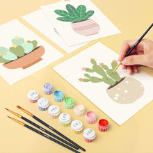Carica l'immagine nel visualizzatore di Gallery, Mini Set Dipingere con i numeri 15x20cm (6 pezzi) - Vasi di Succulente 2