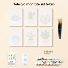 Carica l'immagine nel visualizzatore di Gallery, Mini Set Dipingere con i numeri 15x20cm (6 pezzi) - Vasi di Succulente 2