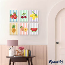 Carica l'immagine nel visualizzatore di Gallery, Mini Set Dipingere con i numeri 15x20cm (6 pezzi) - Frutti Estivi