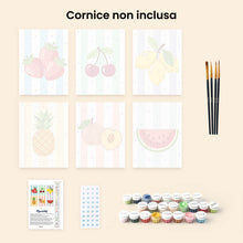 Carica l'immagine nel visualizzatore di Gallery, Mini Set Dipingere con i numeri 15x20cm (6 pezzi) - Frutti Estivi