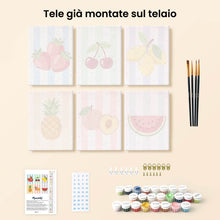 Carica l'immagine nel visualizzatore di Gallery, Mini Set Dipingere con i numeri 15x20cm (6 pezzi) - Frutti Estivi