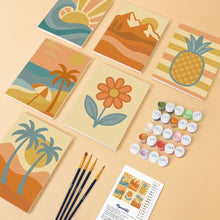 Carica l'immagine nel visualizzatore di Gallery, Mini Set Dipingere con i numeri 15x20cm (6 pezzi) - Vibes Estive Retrò