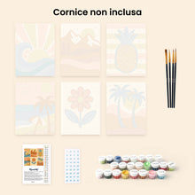 Carica l'immagine nel visualizzatore di Gallery, Mini Set Dipingere con i numeri 15x20cm (6 pezzi) - Vibes Estive Retrò