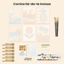 Carica l'immagine nel visualizzatore di Gallery, Mini Set Dipingere con i numeri 15x20cm (6 pezzi) - Vibes Estive Retrò