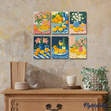 Carica l'immagine nel visualizzatore di Gallery, Mini Set Dipingere con i numeri 15x20cm (6 pezzi) - Bouquet di Limoni