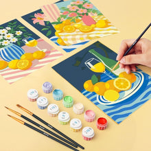 Carica l'immagine nel visualizzatore di Gallery, Mini Set Dipingere con i numeri 15x20cm (6 pezzi) - Bouquet di Limoni
