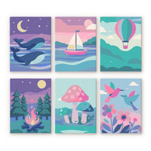 Carica l'immagine nel visualizzatore di Gallery, Mini Set Dipingere con i numeri 15x20cm (6 pezzi) - Piccoli Paesaggi da Sogno Figured'Art