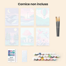 Carica l'immagine nel visualizzatore di Gallery, Mini Set Dipingere con i numeri 15x20cm (6 pezzi) - Piccoli Paesaggi da Sogno